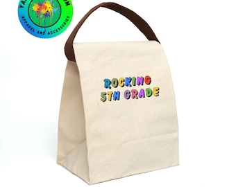 Kids Lunch Bag School Lunch Bag Eco Lunch Bag Tote Bag For Lunch Canvas Lunch Bag Lunch Box for Kids Back to School Gift 5th Grade Lunch Bag