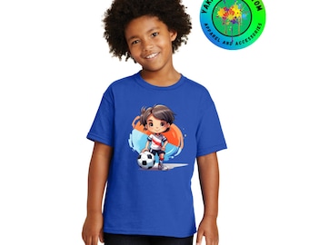 Kids Soccer T-shirt Soccer Ball Shirt Youth Sports Tee Gift For Soccer Player Soccer Fan T-shirt Youth Soccer Shirt Soccer Player T-Shirt