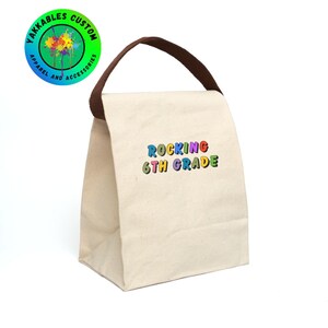 Kids Lunch Bag School Lunch Bag Eco Lunch Bag Tote Bag For Lunch Canvas Lunch Bag Lunch Box for Kids Back to School Gift 6th Grade Lunch Bag