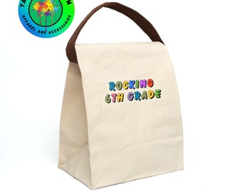 Kids Lunch Bag School Lunch Bag Eco Lunch Bag Tote Bag For Lunch Canvas Lunch Bag Lunch Box for Kids Back to School Gift 6th Grade Lunch Bag
