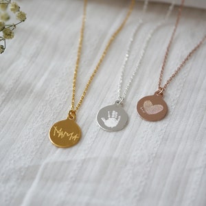 925 silver chain with your drawing / imprint / footprint necklace