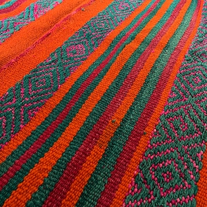 Unique Rug Handwoven by Peruvian Artisans  Sheep Frazada/ Blanket multicolor Organic Area Rug Home Office Decoration Multicolor Rug