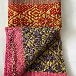 Unique Rug Handwoven by Peruvian Artisans  Sheep Frazada/ Blanket multicolor Organic