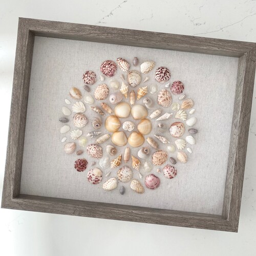 Palm Tree // Coastal Decor // Shell Shadow Box by Etsy