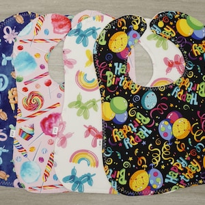 Birthday Bib, Celebration Baby Bib, Baby Girl Bib, Baby Boy Bib, Washable Baby Bibs, Infant Bibs, Toddler Bibs, Balloon Bibs