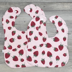Strawberry Baby Bib, Baby Bibs, Infant bib, Toddler bibs, Washable baby bibs, Cotton baby bibs, Handmade baby bibs