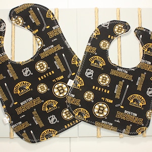 Boston Bruins Baby Bibs, Baby Bib, Handmade Bibs, Infant Bib, Toddler Bib, Washable Bibs, Burp Cloth, NHL Bibs