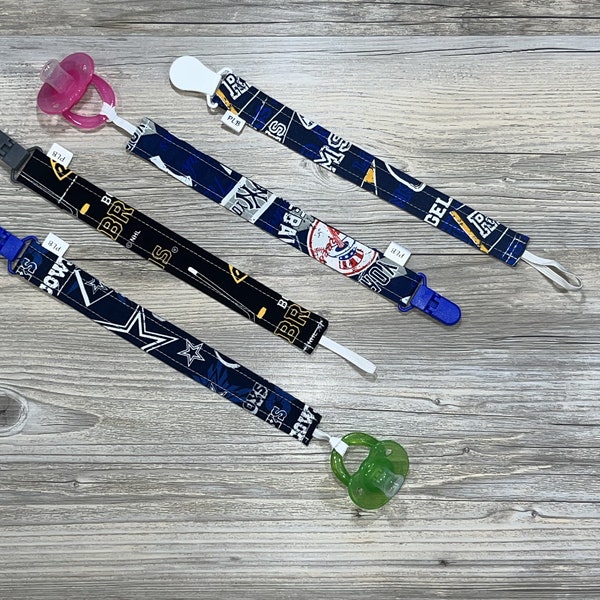 Pacifier Clips, Sports Pacifier Clips, Girl Pacifier Clips, Baby Boy Pacifier Clips, NFL Pacifier Clips, MLB Pacifier Clips