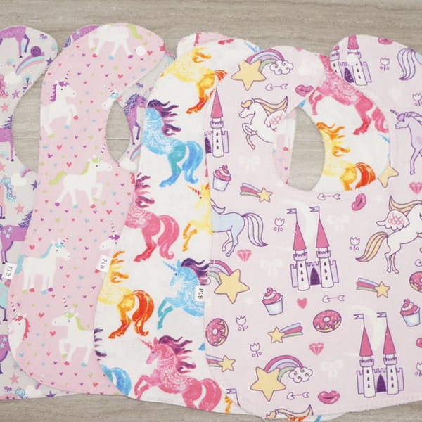 Unicorn Baby Bibs, Baby Bibs,  Baby Girl Bib, Infant Bibs, Toddler Bibs, Washable Bibs, Cotton Baby Bibs,  Colorful Baby Bib