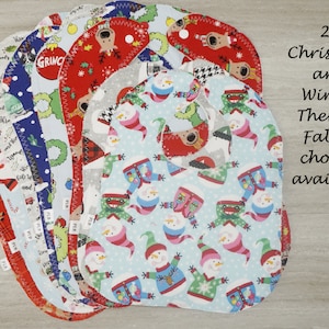 Christmas Bibs, Baby Bibs, Infant Bib, Toddler Bib, Cotton Bibs, Handmade Bib, Washable Baby Bibs, Burp Cloths