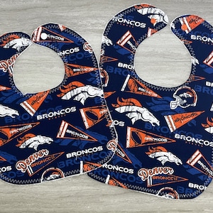 Denver Broncos Baby Bibs, Baby Bibs, Broncos Baby Bibs, Infant Bibs, Toddler Bibs, Washable Baby Bibs, Cotton Baby Bibs, Denver Broncos