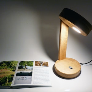 Desk lamp, Table lamp, Wood, LED