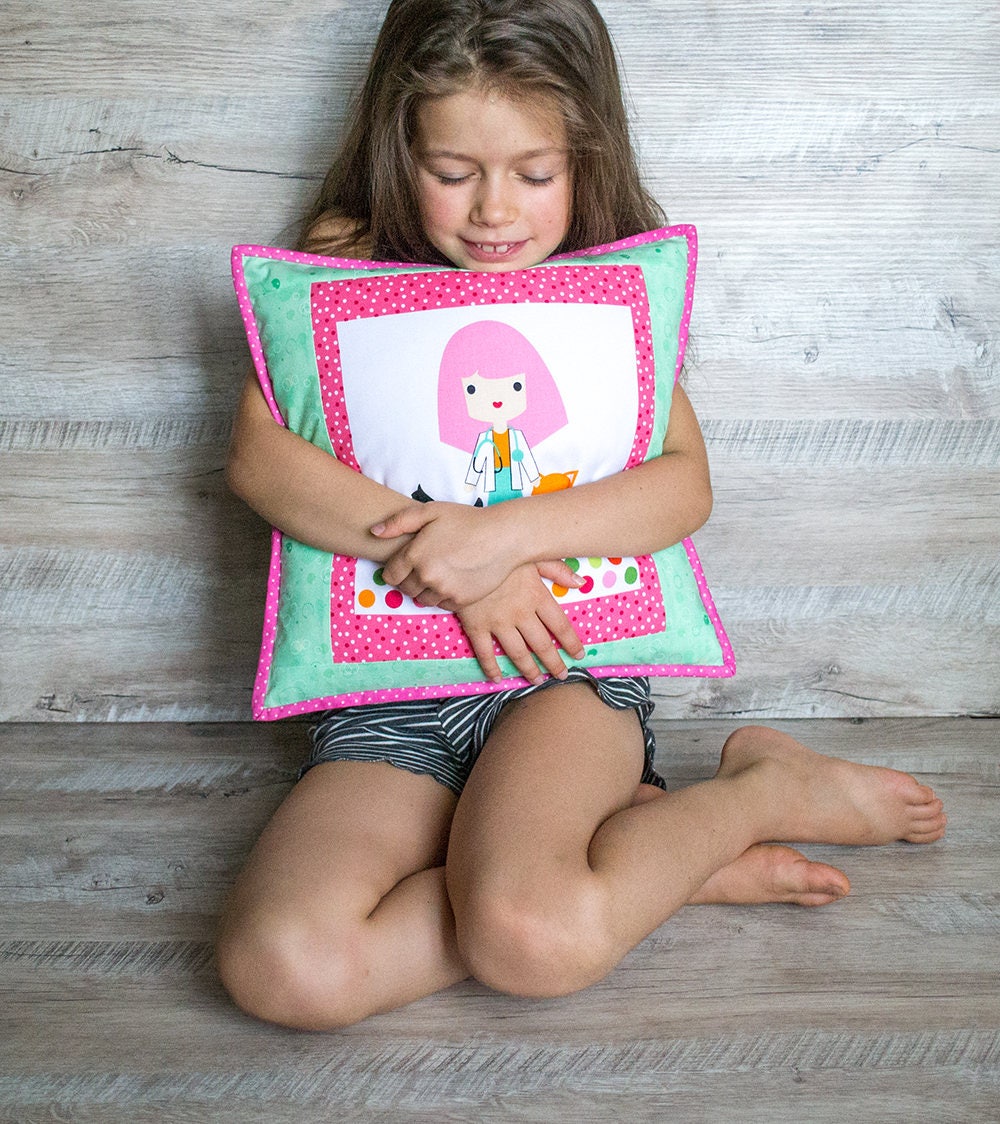 Kids pillow Nursery decorations for girl Pillow covers Pink Etsy