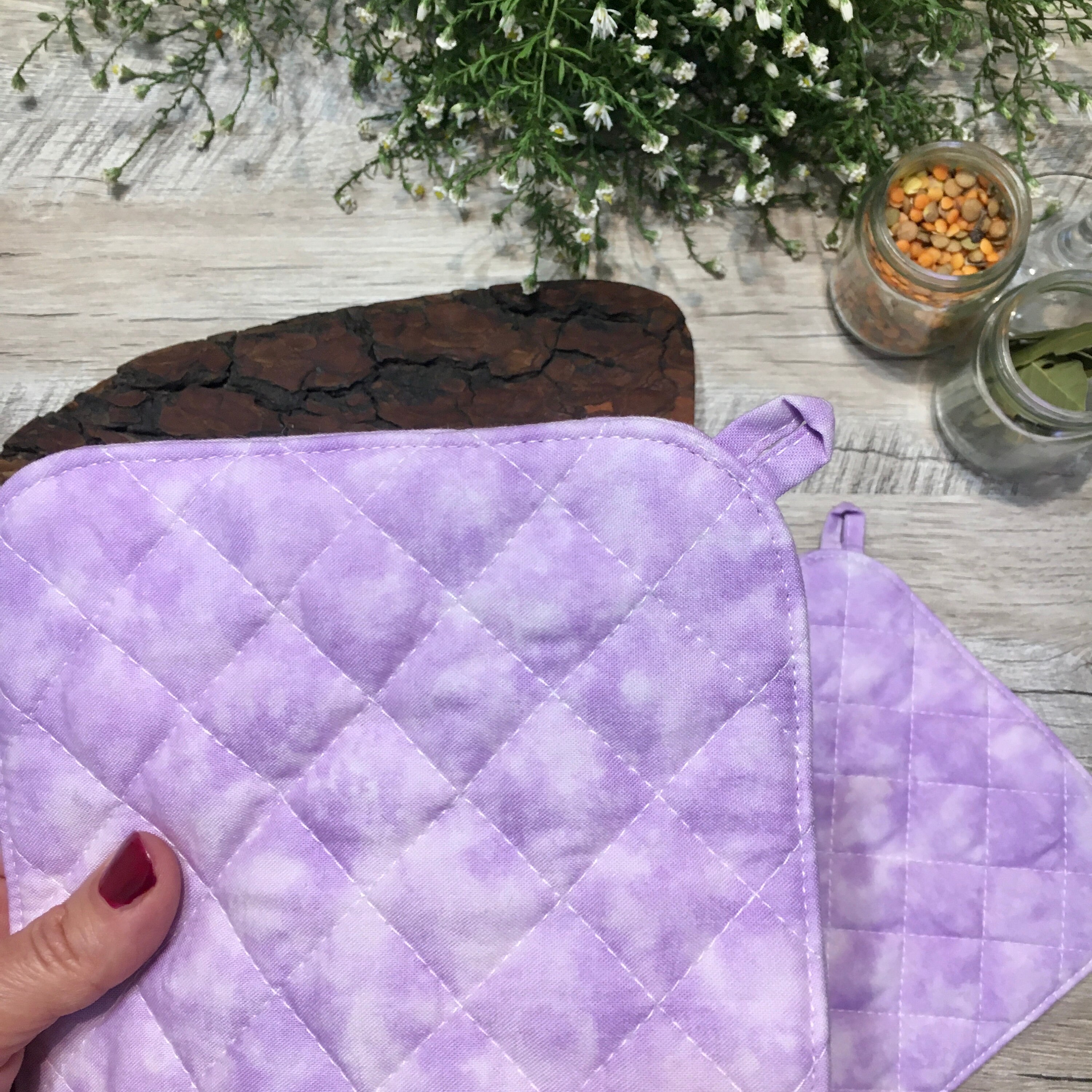 Kitchen potholders Lilac potholder First home gift for sister Etsy