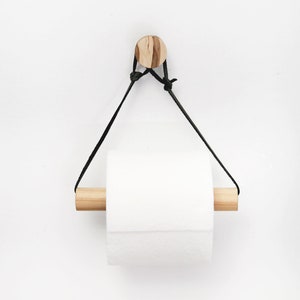 Modern Toilet Paper Holder, Wood, Leather, Bathroom Accessories