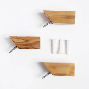 Modern Wood Wall Hooks, Bathroom Accessories, Home Decor, Housewarming Gift, image 5