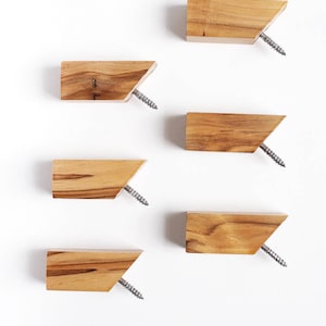 Modern Wood Wall Hooks, Bathroom Accessories, Home Decor, Housewarming Gift, image 4
