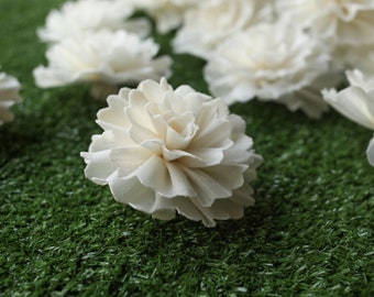 50 Carnation Dwarf flowers 5 Cm dia Flower Diffuser Handmade Sola Wood Wholesale Spa Wedding Craft