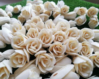 100 Sola Wood Roses 2.5cm - Handmade Craft Flowers