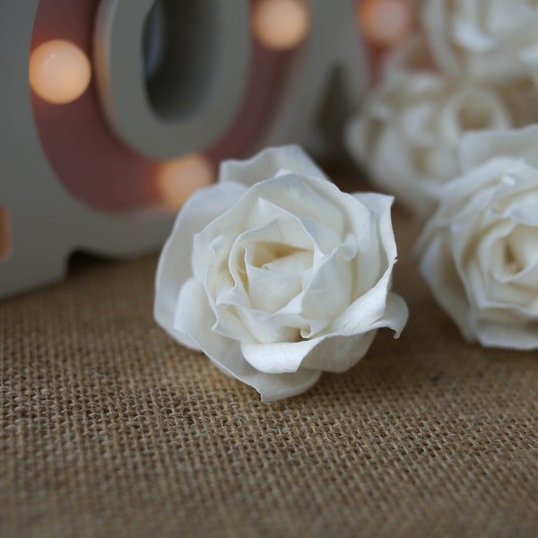 50 Rose Petal Roll 5Cm dia Sola Wood Flowers Artificial Flower for decoration wholesale Shop Diffuser Handmade Spa Wedding Craft