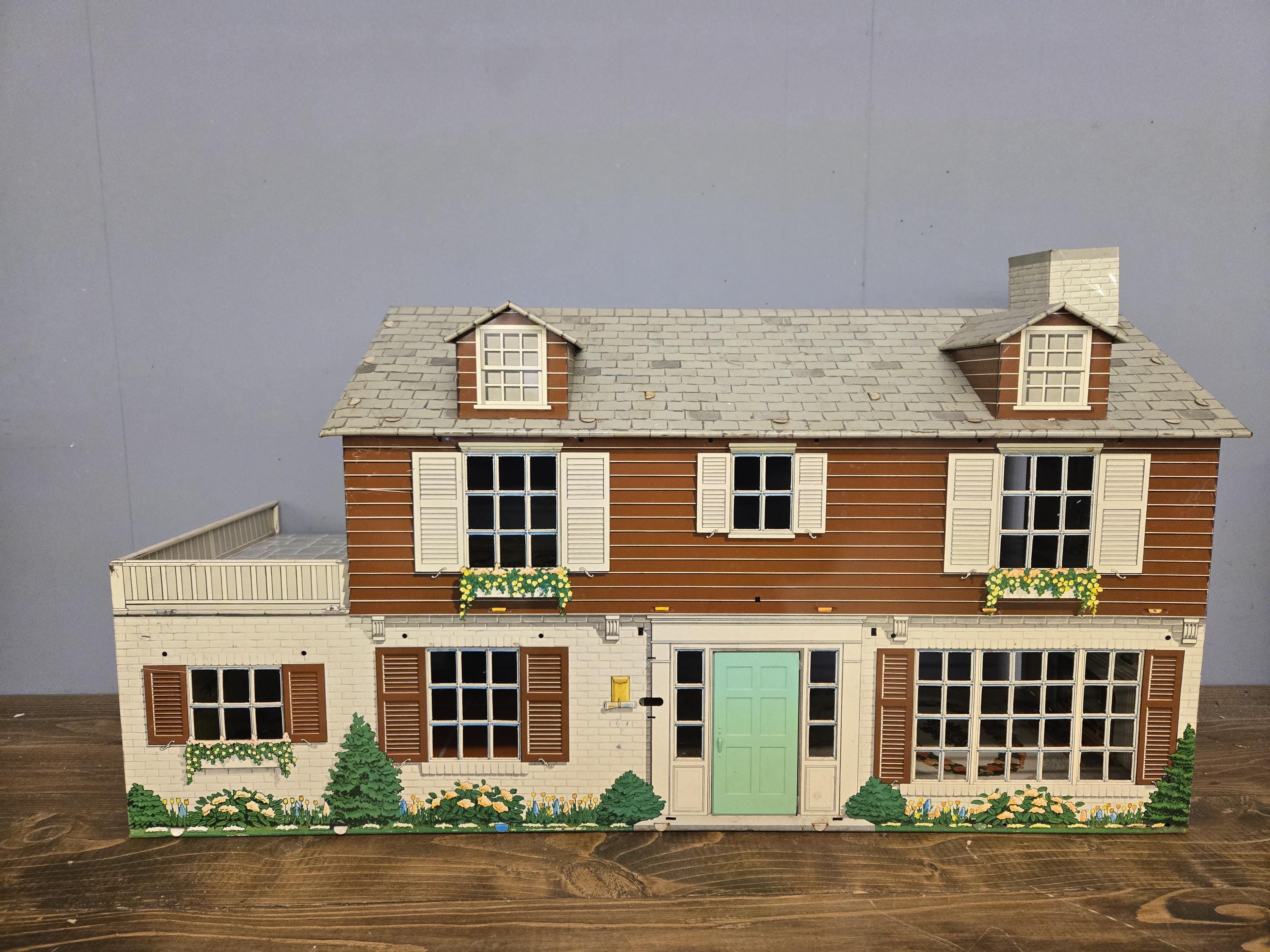 Vintage Metal Marx Maxie Mansion Doll House Mansion With 6 Rooms