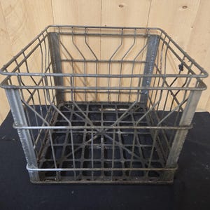 Vintage Metal Dairy Crate - Etsy