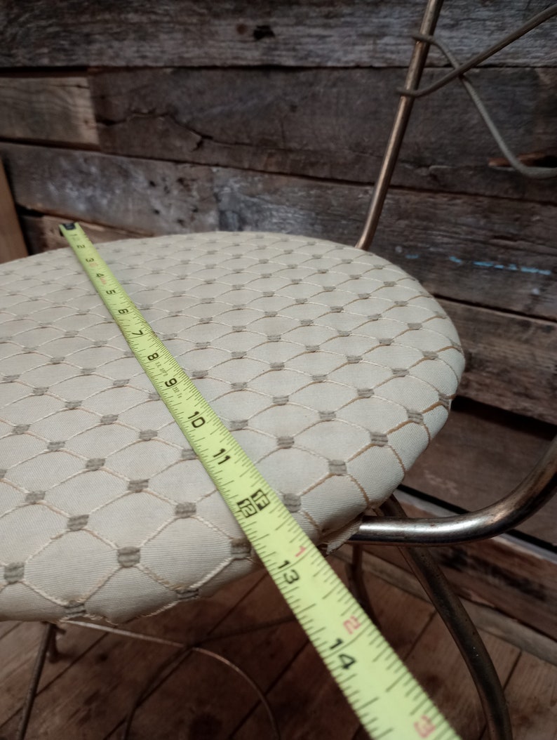 MCM Metal Vanity Chair With Padded Seat Etsy