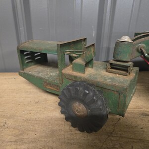 JOUET TÔLE VINTAGE KDN Tracteur Remorque Moteur Friction - Incomplet