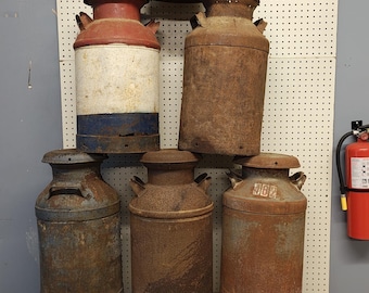 Vintage White Lawson Torpedo Industrial Dome Top Metal Trash Can