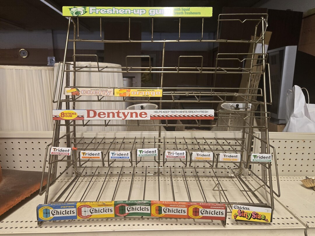1960's Advertising Display Rack Chiclets Dentyne Trident GUM Metal ...