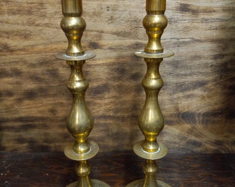 Pair of Vintage Brass 21" Tall Candle Stick Holders