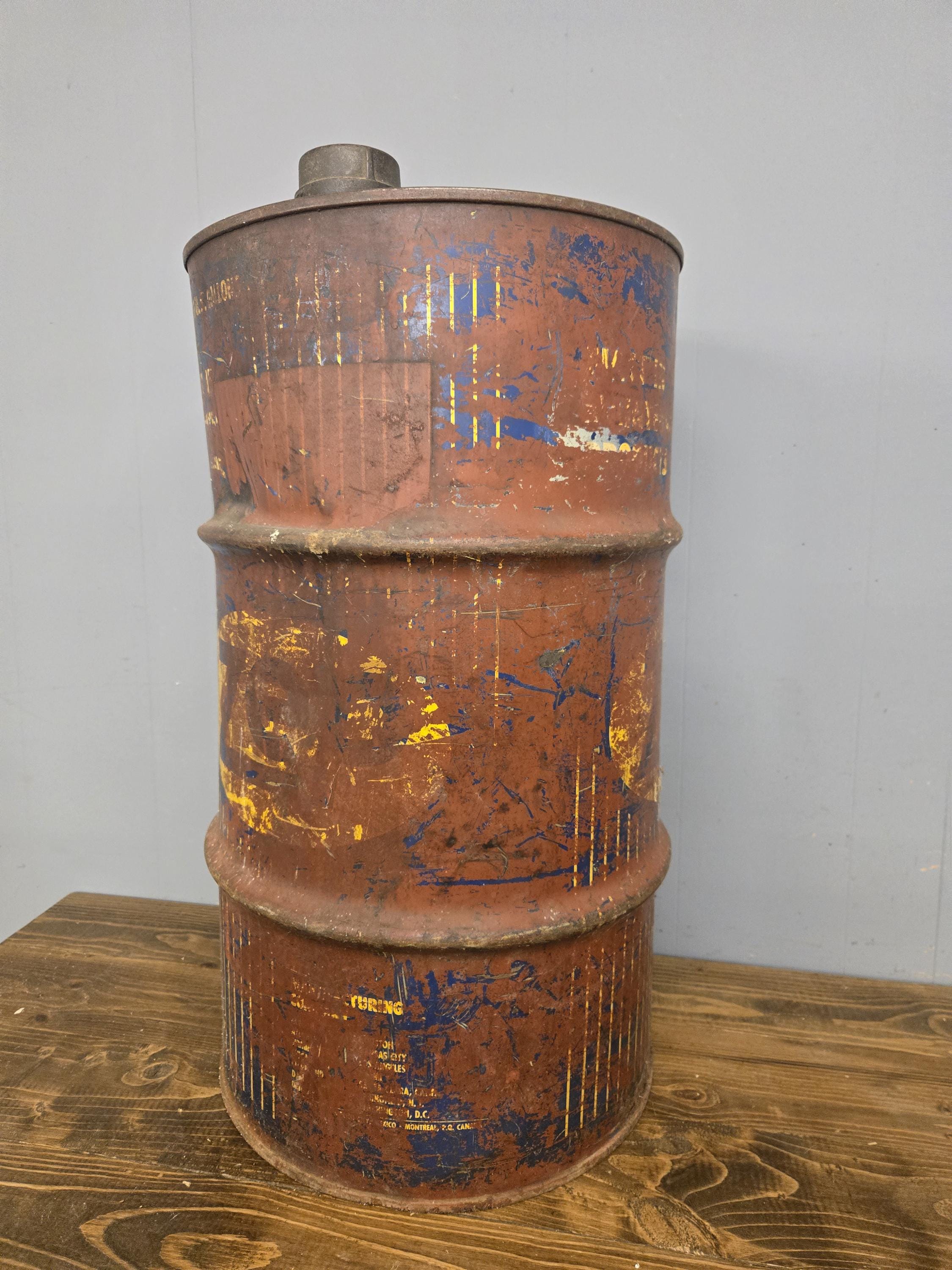 EAGLE社製 ビンテージ トラッシュ缶 Vintage Zep 20 Gallon Steel Oil Drum Barrel Gas Oil Advertising - Etsy