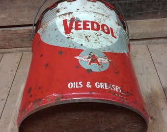 Veedol 5 Gallon Oils & Grease Motor Oil Can Bucket With Handle - Etsy
