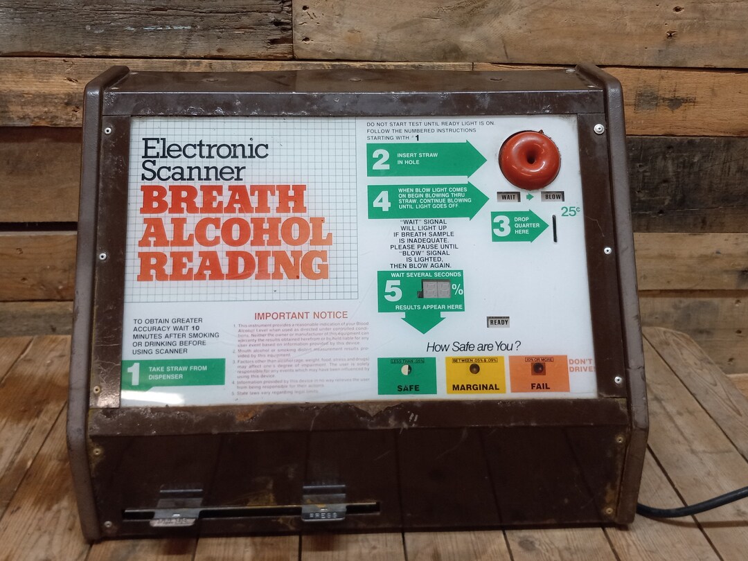 Electronic Scanner Breath Alcohol Alert Breathalyzer Vending Machine Etsy