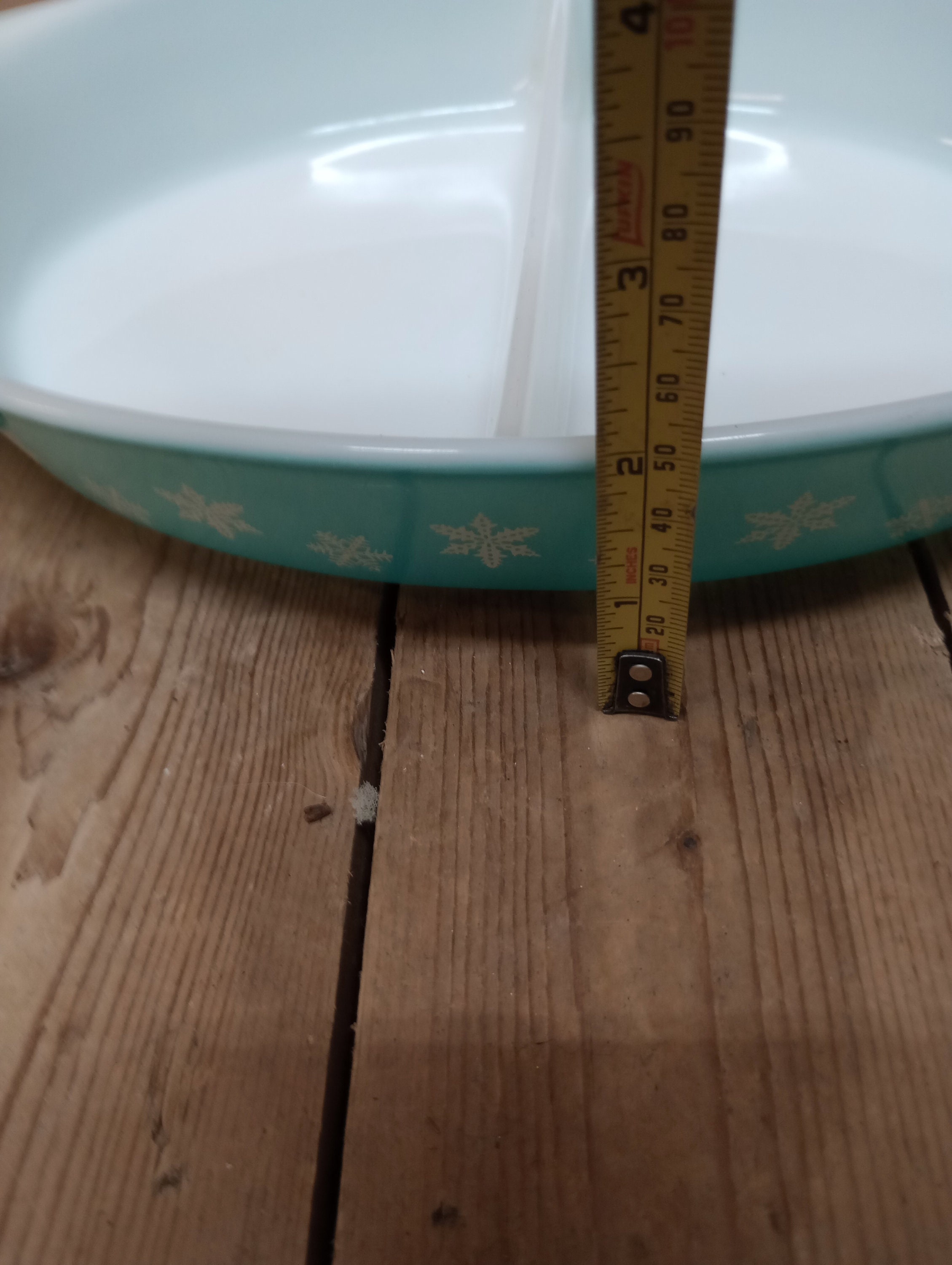 Vintage Pyrex Turquoise Divided Dish Snowflake Pattern - Etsy