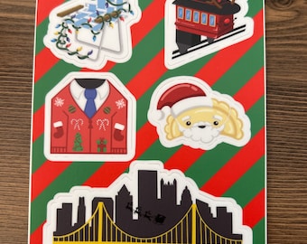 Pittsburgh Weihnachts-Vinyl-Sticker-Pack