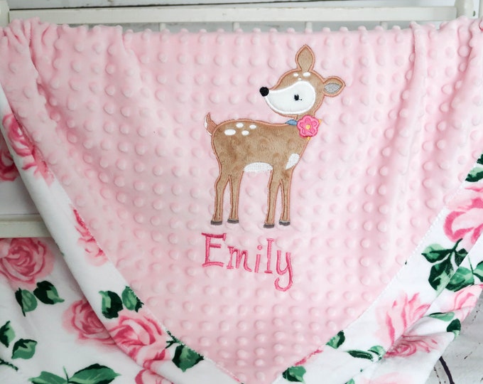 Personalized Fawn Baby Blanket Deer Blanket Minky Baby Etsy