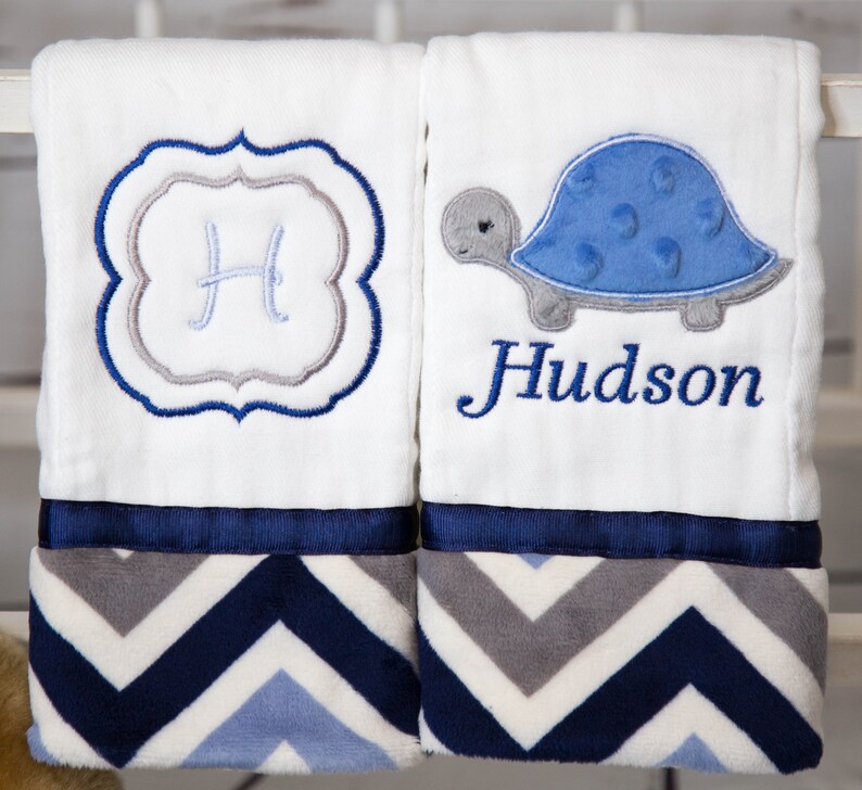 Chevron Blanket Custom Baby Blanket Turtle Crib Bedding Personalized Minky Baby Blanket Turtle Baby Blanket Personalized Baby Blanket