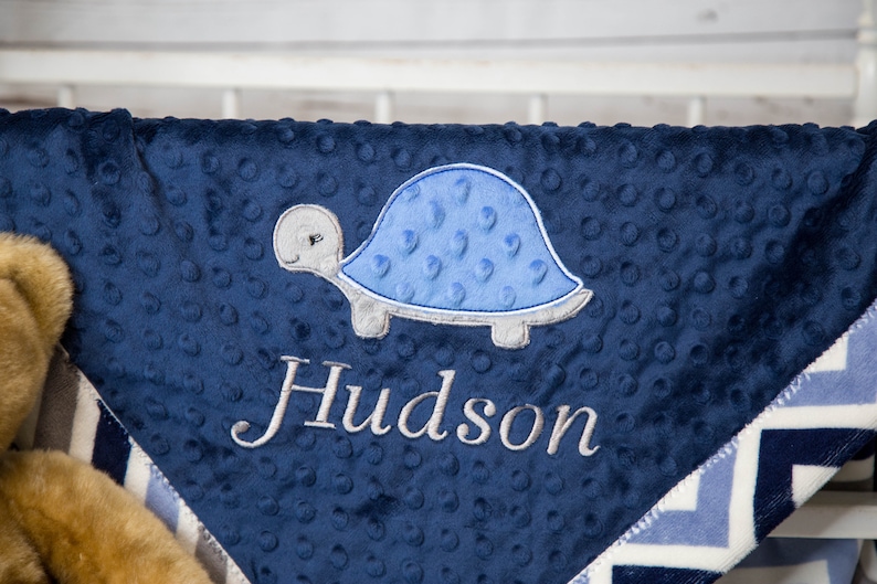 Chevron Blanket Custom Baby Blanket Turtle Crib Bedding Personalized Minky Baby Blanket Turtle Baby Blanket Personalized Baby Blanket