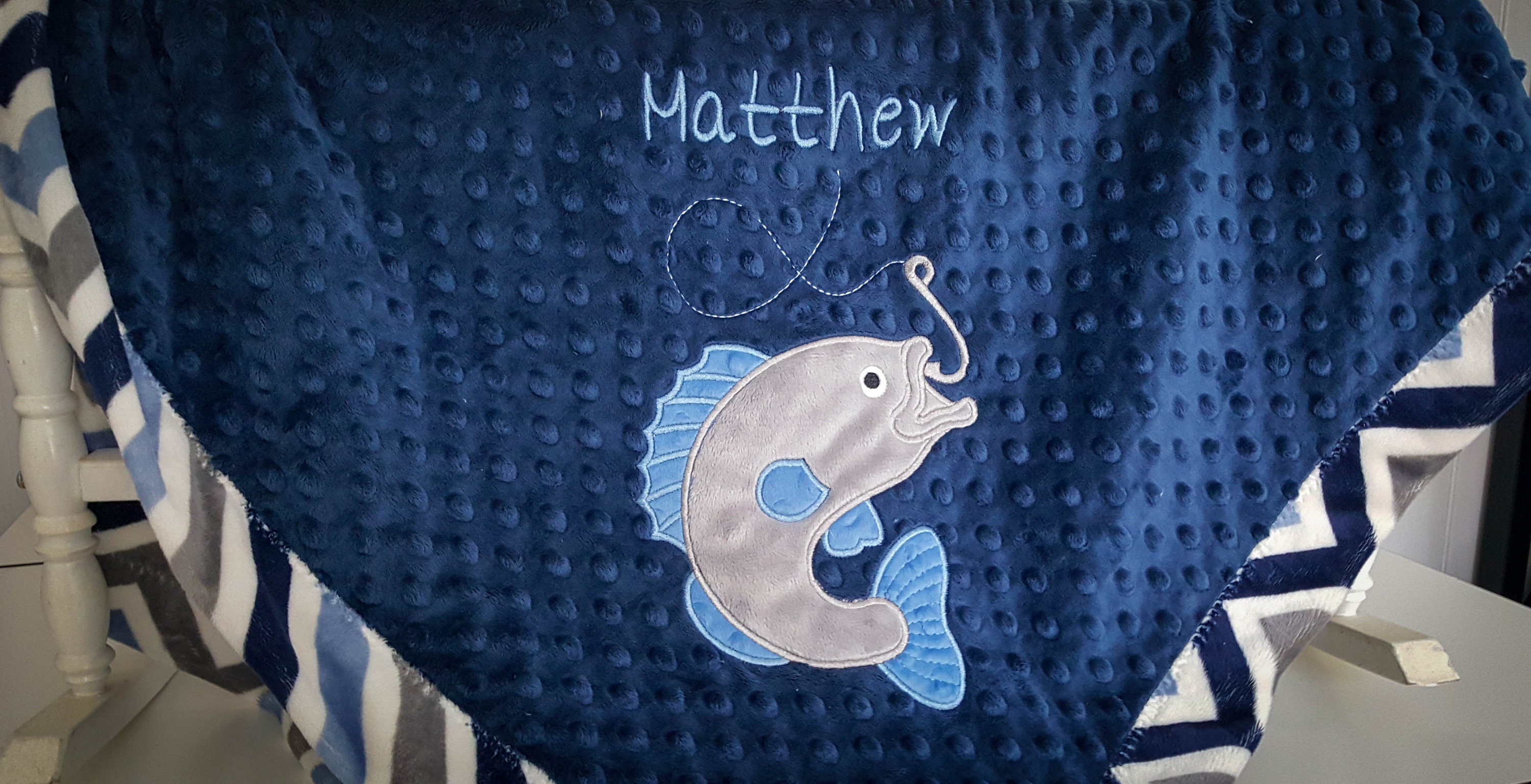 Fish Baby Blanket Fish Crib Bedding Personalized Baby Etsy