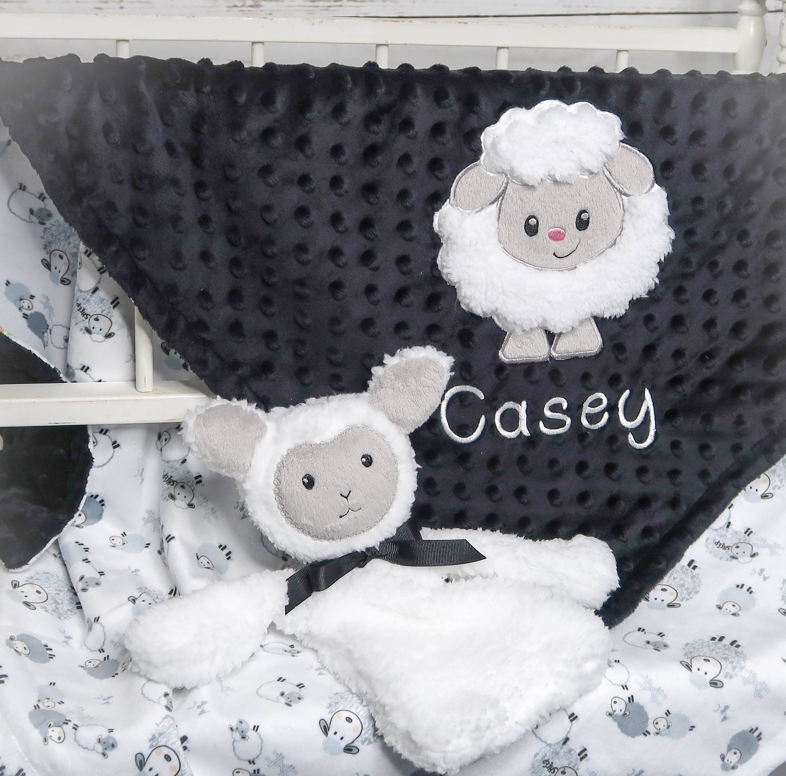 Lamb Baby Blanket Lamb Crib Bedding Personalized Baby Etsy