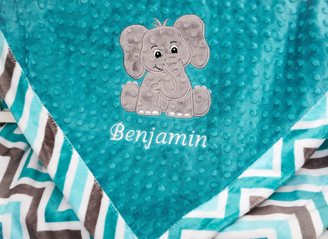Elephant Baby Blanket Elephant Crib Blanket Personalized Etsy
