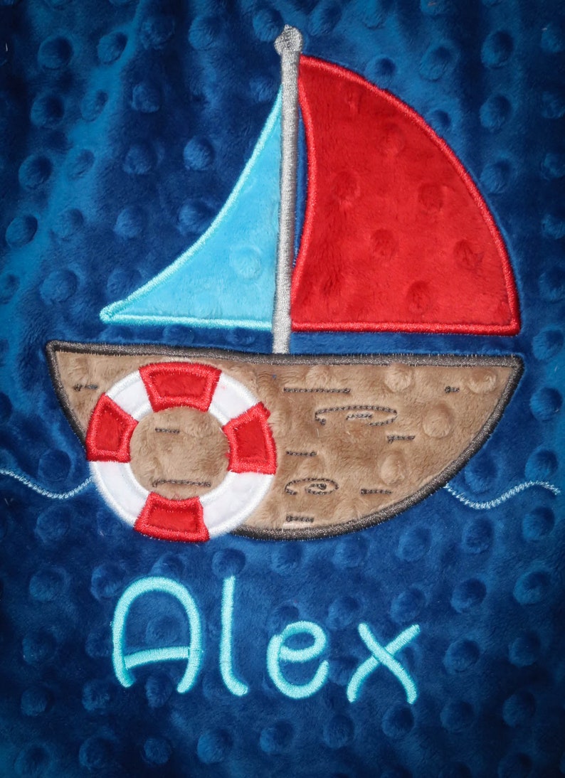 Personalized Minky Baby Blanket Sailboat Blanket Nautical Etsy