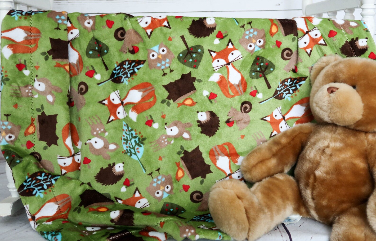 Fox Baby Blanket Fox Crib Bedding Personalized Baby Blanket Etsy