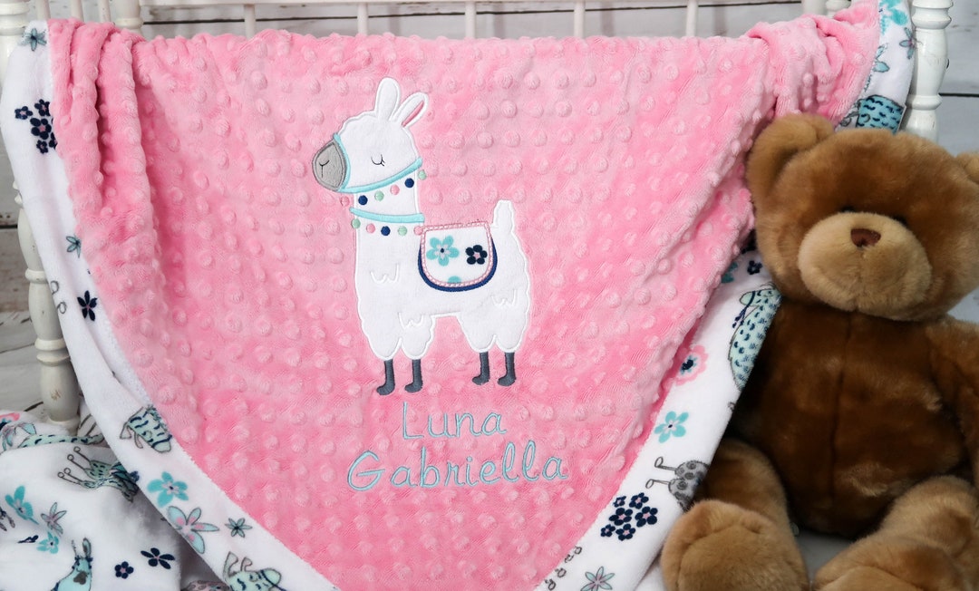 Llama Baby Blanket Personalized Baby Blanket Personalized Etsy