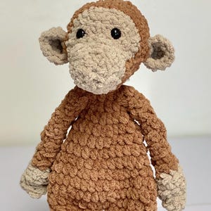 Monkey Snuggler Lovey | Handmade Crocheted | Gift for Baby | Baby Shower Gift | Personalized Made to Order | Stuffed Animal
