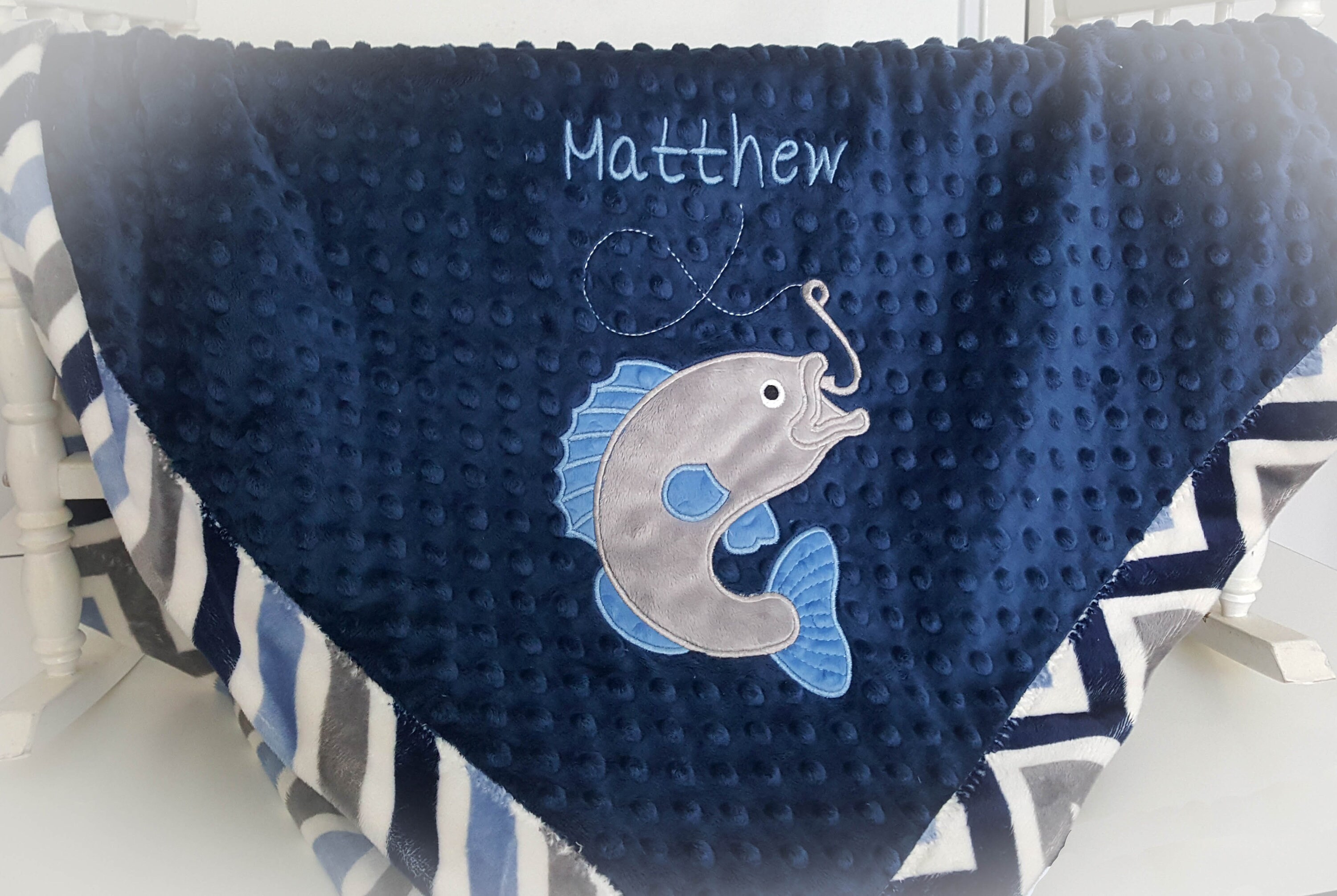 Fish Baby Blanket Fish Crib Bedding Personalized Baby Etsy