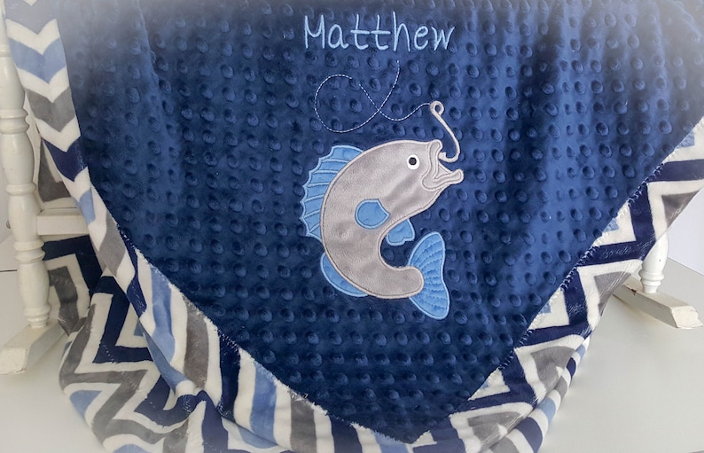 Fish Baby Blanket Fish Crib Bedding Personalized Baby Etsy