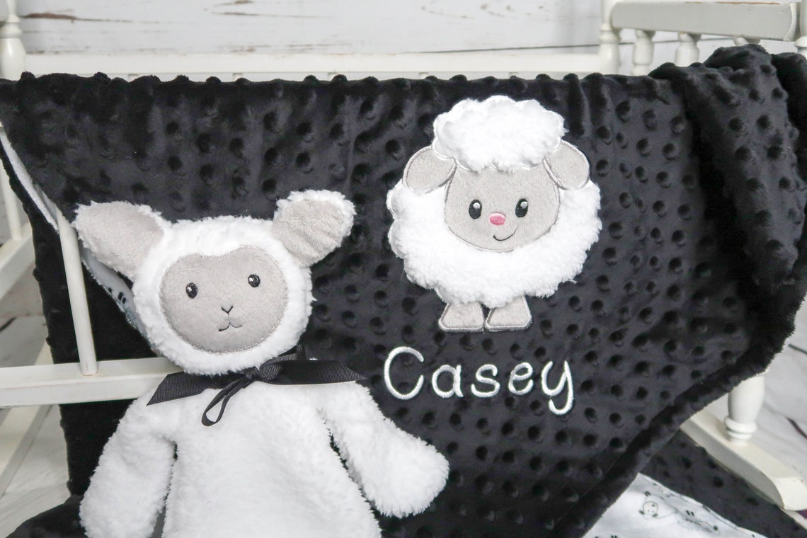 Lamb Baby Blanket Lamb Crib Bedding Personalized Baby Etsy