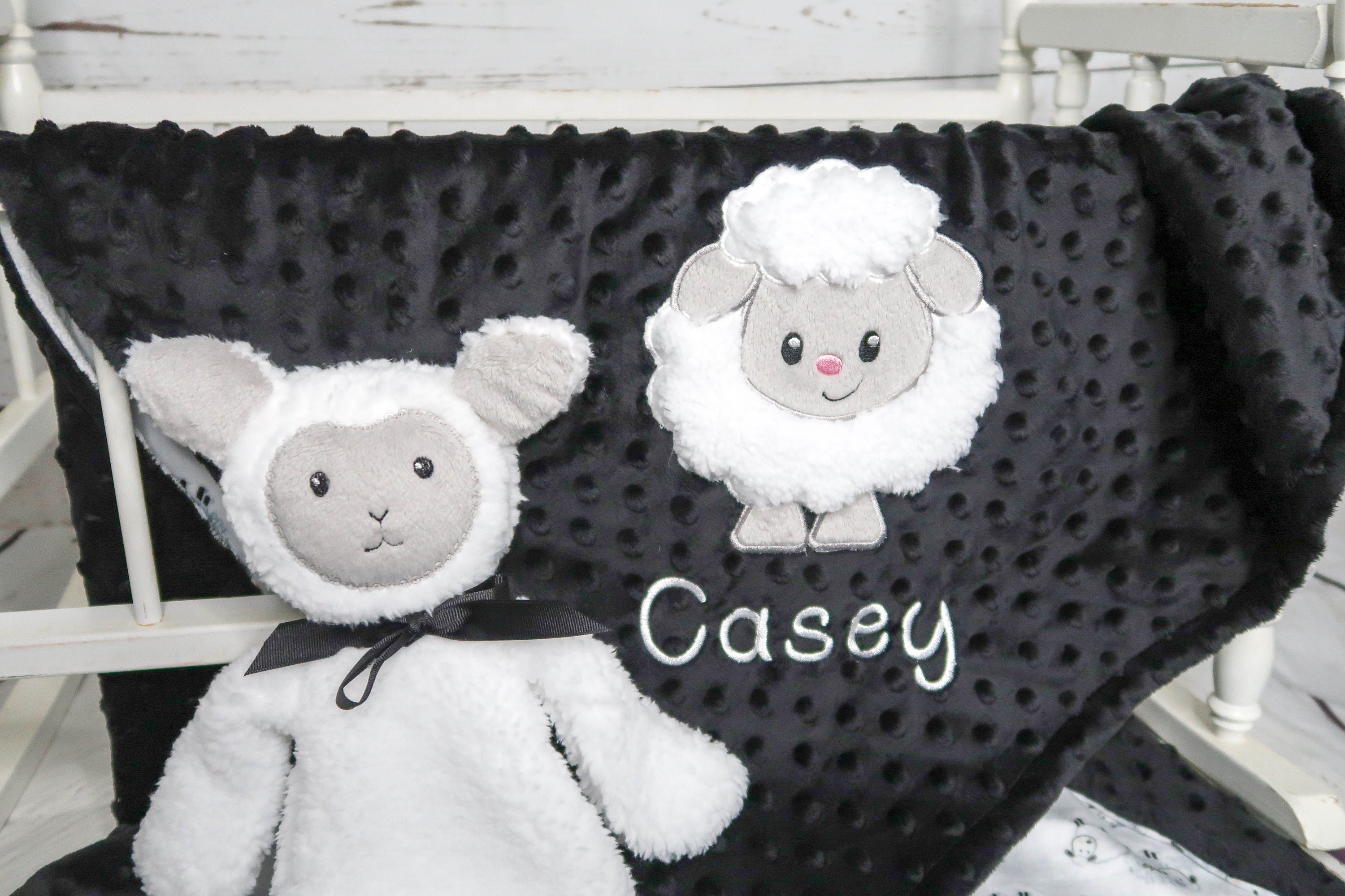 Lamb Baby Blanket Lamb Crib Bedding Personalized Baby Etsy